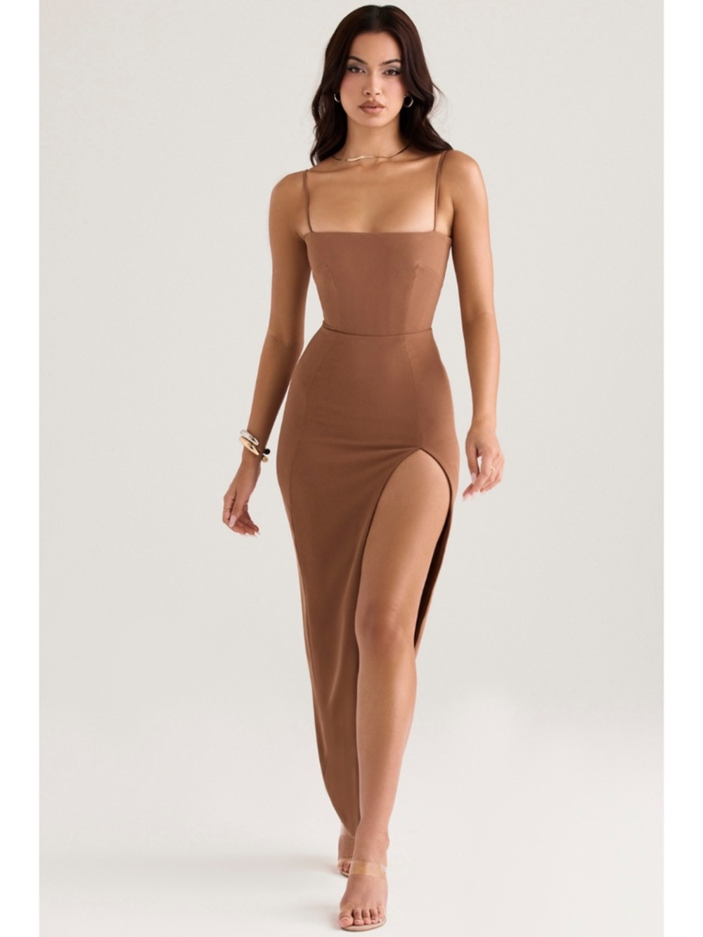NEW House of CB Jaida Dress Brown XS